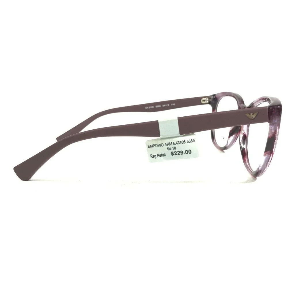 Emporio Armani Eyeglasses Frames EA3105 5389 Purple Horn Cat Eye 54-18-140